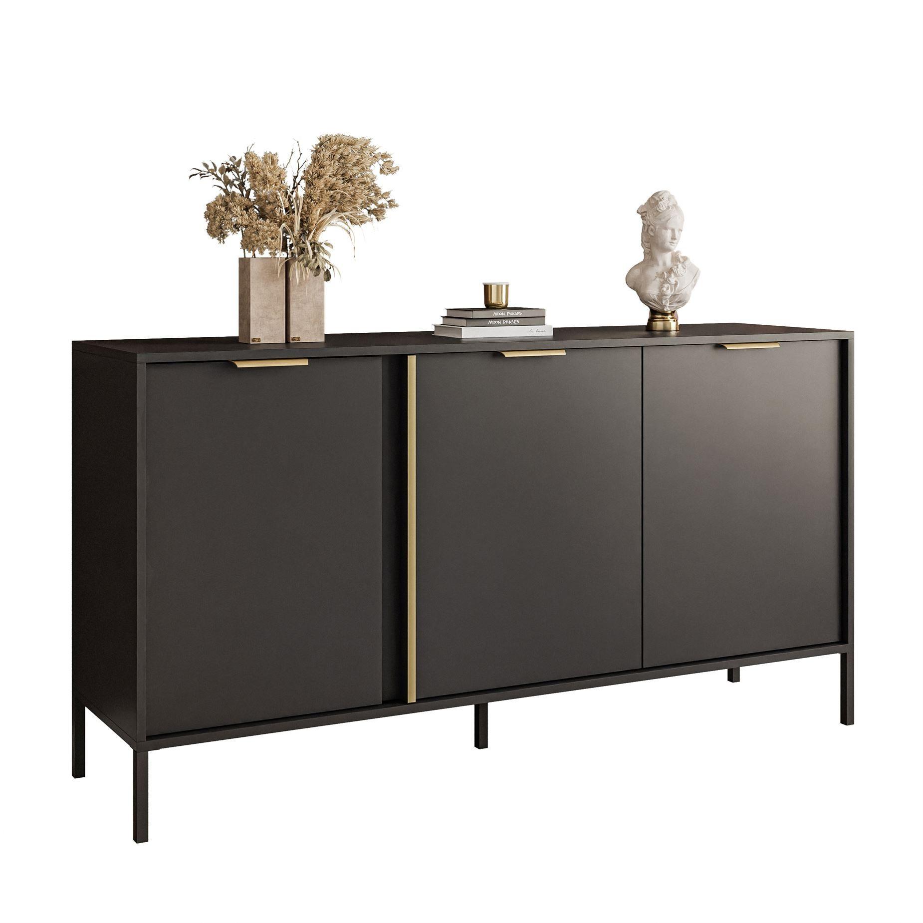 wohnli-moebel-suche-800001807785 Wohnli Möbelsuche - KOMMODE LARETTO 153 cm 3D anthrazit