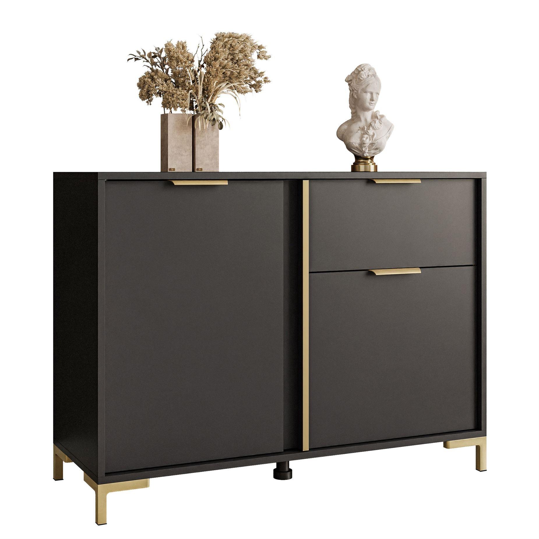 wohnli-moebel-suche-800001807799 Wohnli Möbelsuche - KOMMODE LARETTO 103 cm 2D1S anthrazit