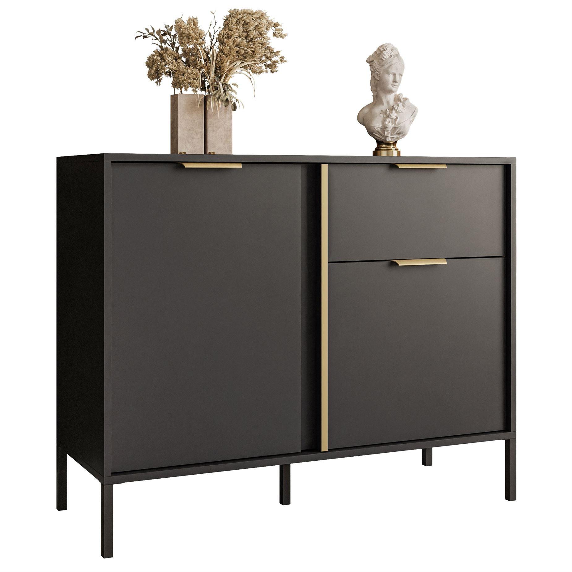 wohnli-moebel-suche-800001807801 Wohnli Möbelsuche - KOMMODE LARETTO 103 cm 2D1S anthrazit