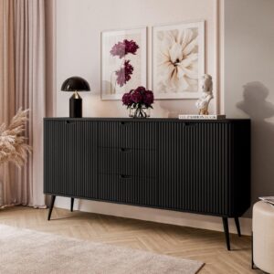 wohnli-moebel-suche-800001807930-1 KOMMODE ZAIRA KSZ168 mit Schubladen Schwarz Holzwerkstoff Lookway Möbel > Kommoden & Schubladenschränke > Kommoden Schwarz