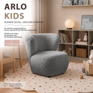 KINDERSESSEL ARLO KIDS Rolf 6 Textil Lookway Möbel > Sessel > Polstersessel Grau