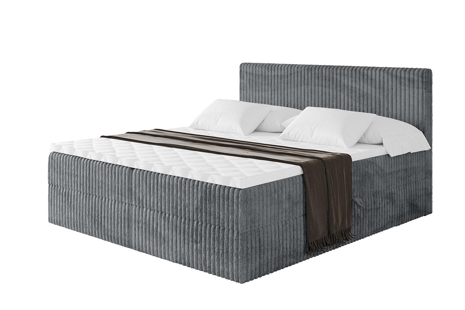wohnli-moebel-suche-800001808683 Wohnli Möbelsuche - BOXBETT mit Matratze H3 und Lattenrost - TOLO - 180x200 Cord - Dunkelgrau