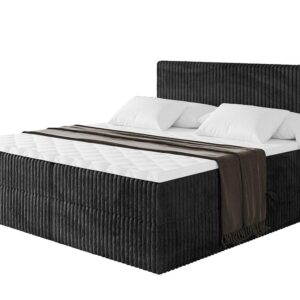wohnli-moebel-suche-800001808713 Wohnli Möbelsuche - BOXBETT mit Matratze H3 und Lattenrost - TOLO - 120x200 Cord - Schwarz
