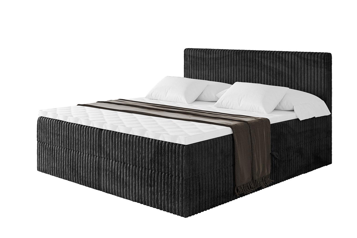 wohnli-moebel-suche-800001808713 Wohnli Möbelsuche - BOXBETT mit Matratze H3 und Lattenrost - TOLO - 120x200 Cord - Schwarz