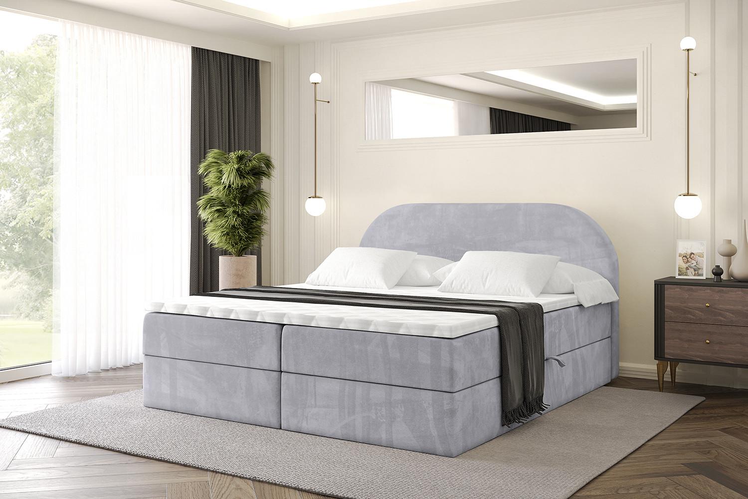 BOXBETT mit Matratze H3 und Lattenrost - NOX - 160x200 - Grau Monolith Holzwerkstoff ALTDECOR Möbel > Betten > Boxspringbetten Grau