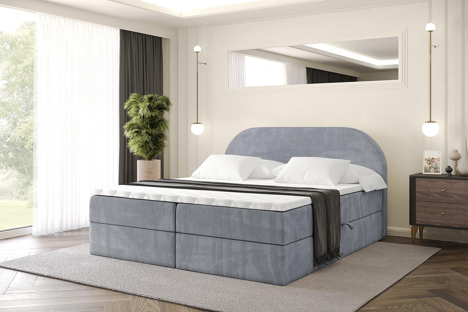 BOXBETT mit Matratze H3 und Lattenrost - NOX - 160x200 - Grau Casablanca Holzwerkstoff ALTDECOR Möbel > Betten > Boxspringbetten Grau