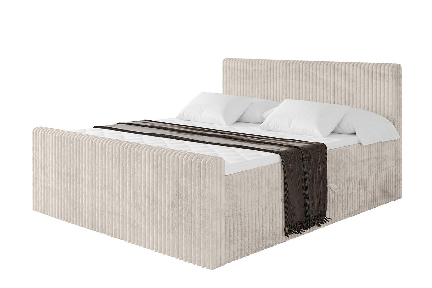 Wohnli Möbelsuche - BOXBETT mit Matratze H3 und Lattenrost - TOLO-Z - 160x200 Cord - Creme