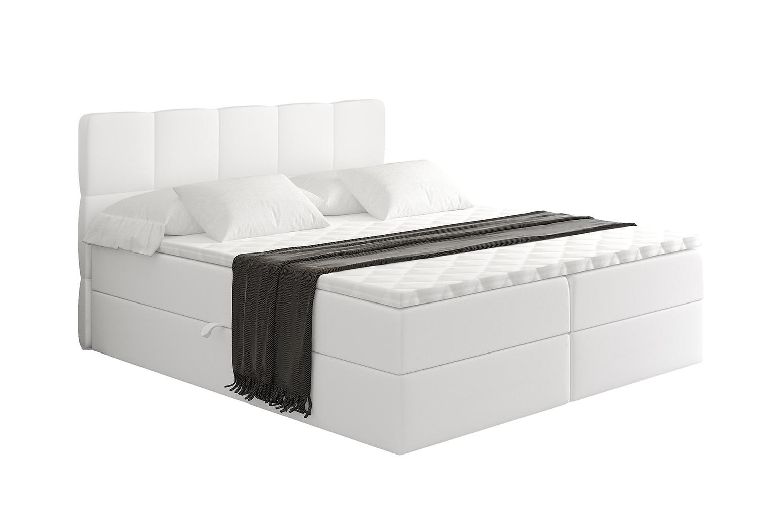 wohnli-moebel-suche-800001811080 Wohnli Möbelsuche - BOXBETT mit Matratze H3 und Lattenrost - LIRO - 180x200 - Weiß Kunstleder