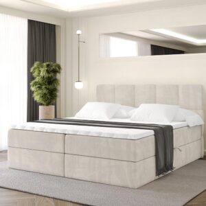 wohnli-moebel-suche-800001811082-1 BOXBETT mit Matratze H4 und Lattenrost - LIRO - 160x200 - Beige Casablanca Holzwerkstoff ALTDECOR Möbel > Betten > Boxspringbetten Beige
