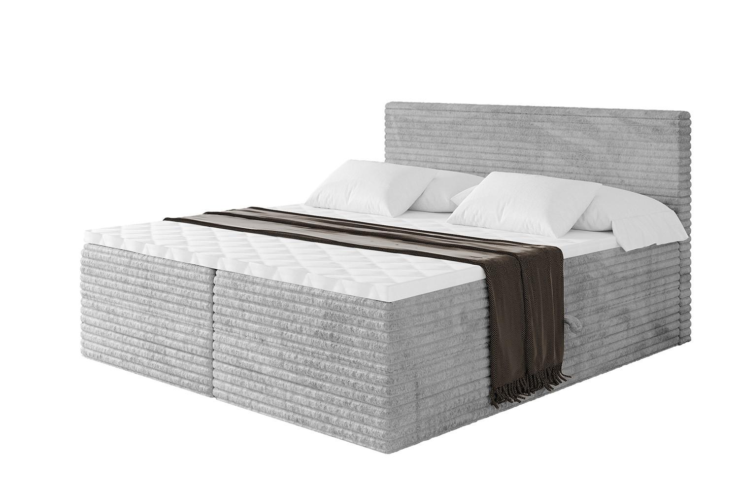 wohnli-moebel-suche-800001811418 Wohnli Möbelsuche - BOXBETT mit Matratze H3 und Lattenrost - TOLO-v1 - 140x200 Cord - Hellgrau