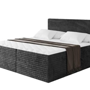 wohnli-moebel-suche-800001811444 Wohnli Möbelsuche - BOXBETT mit Matratze H3 und Lattenrost - TOLO-v1 - 120x200 Cord - Schwarz