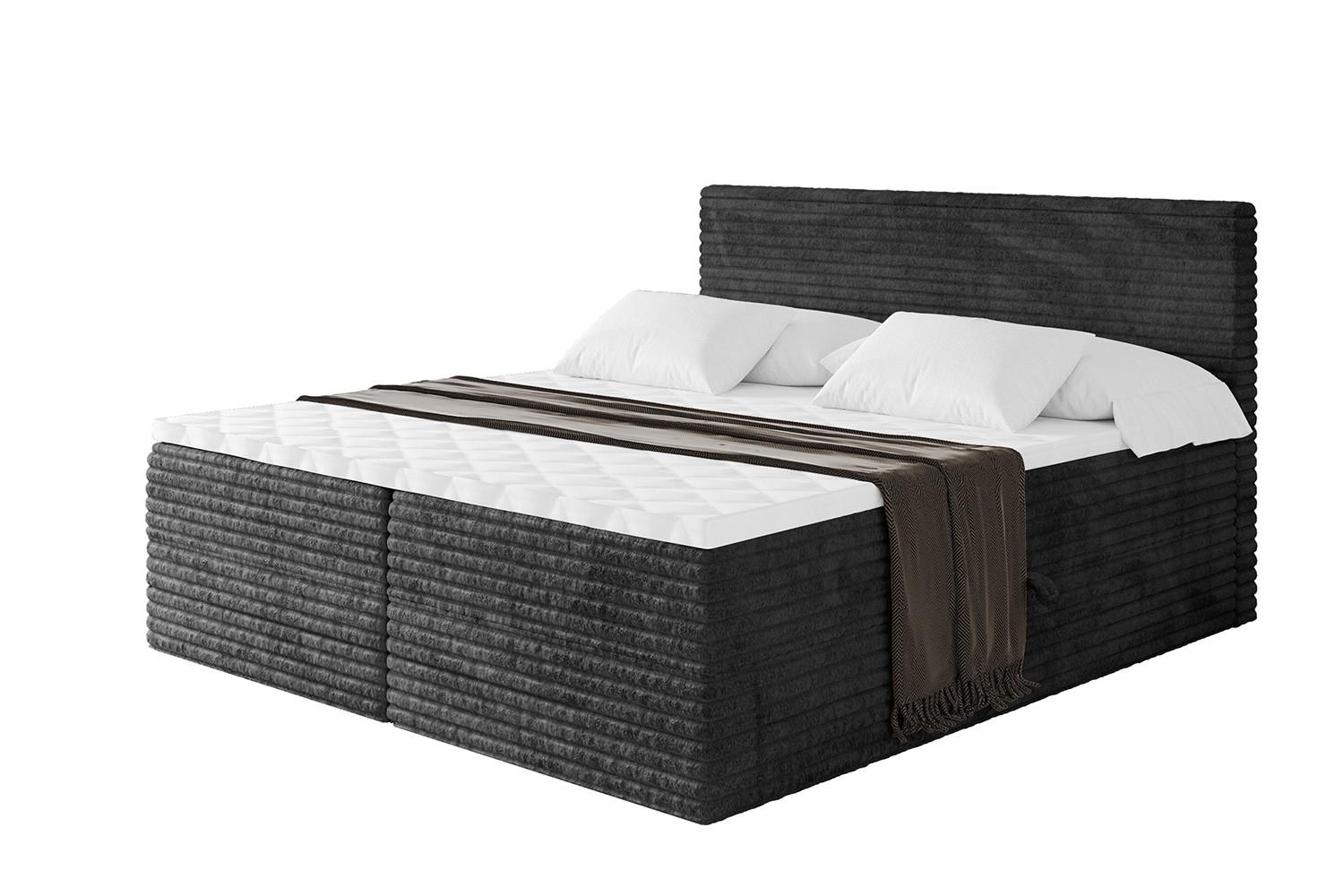 wohnli-moebel-suche-800001811469 Wohnli Möbelsuche - BOXBETT mit Matratze H3 und Lattenrost - TOLO-v1 - 180x200 Cord - Schwarz