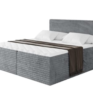 wohnli-moebel-suche-800001811493 Wohnli Möbelsuche - BOXBETT mit Matratze H3 und Lattenrost - TOLO-v1 - 200x200 Cord - Dunkelgrau