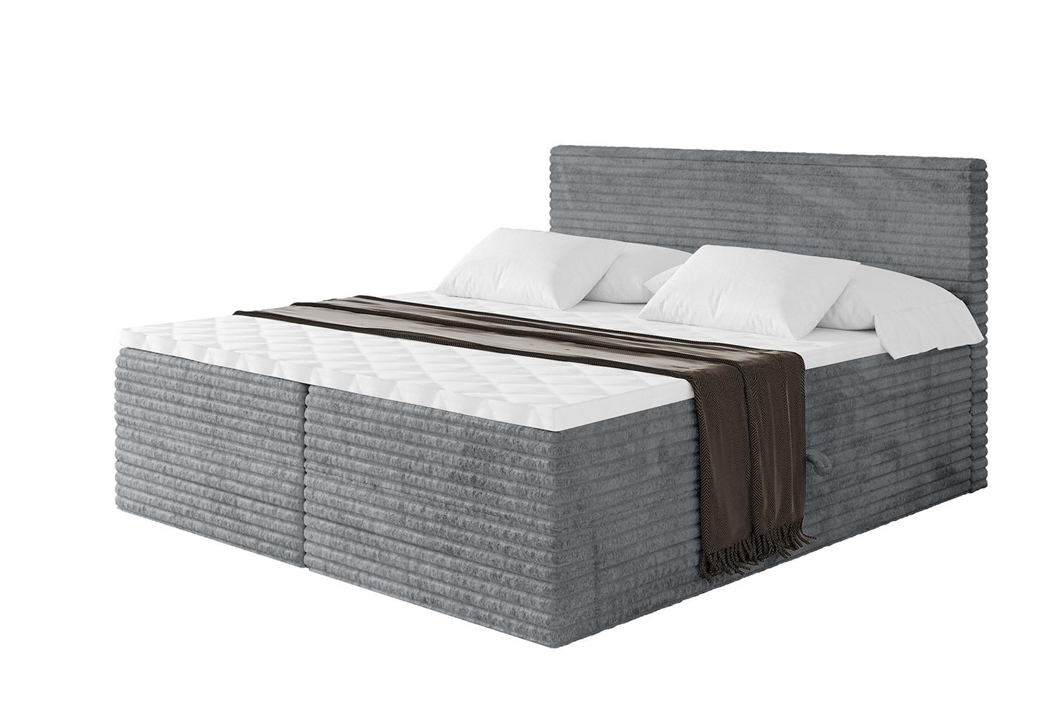 wohnli-moebel-suche-800001811493 Wohnli Möbelsuche - BOXBETT mit Matratze H3 und Lattenrost - TOLO-v1 - 200x200 Cord - Dunkelgrau