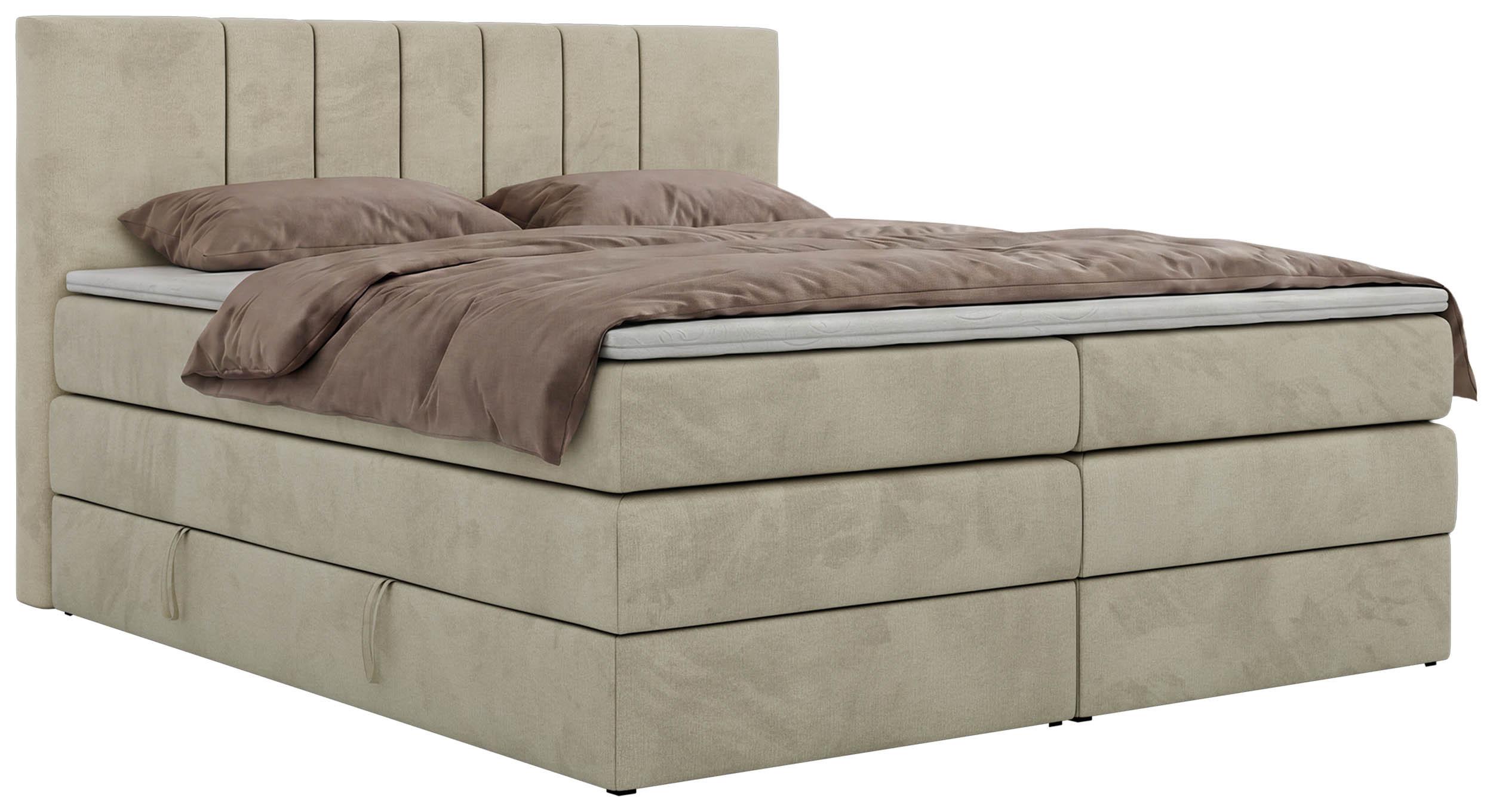 wohnli-moebel-suche-800001811905 Wohnli Möbelsuche - BOXSPRINGBETT INERO KING 200/200 - Beige Velvet - Topper T25 - H4