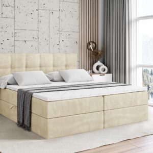 wohnli-moebel-suche-800001812571-1 BOXBETT mit Matratze H4 und Lattenrost - MARCE - 120 x 200 cm - Beige Holzwerkstoff ALTDECOR Möbel > Betten > Boxspringbetten Beige