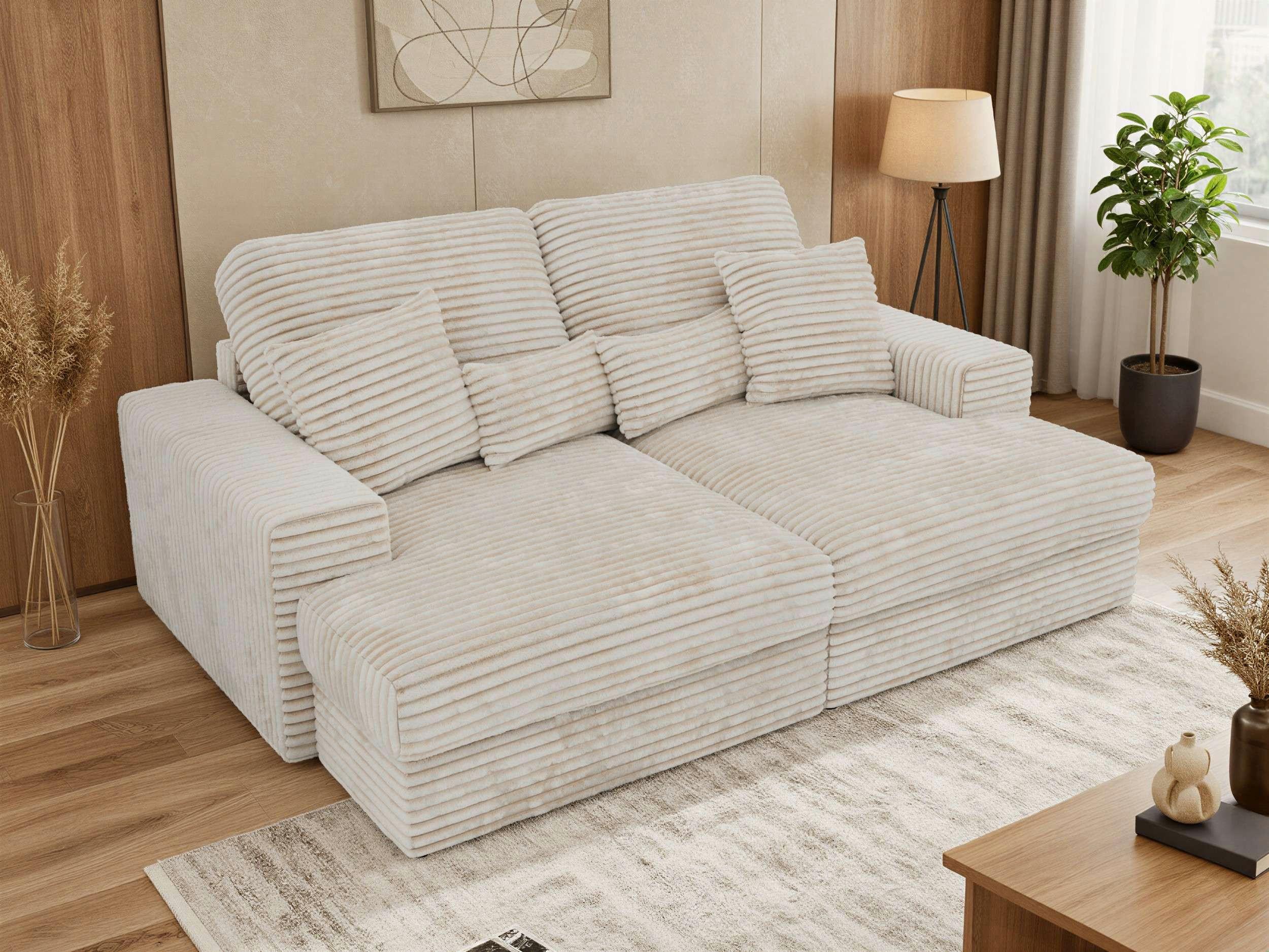 4-SITZER SOFA ANERA - Beige Cord Textil MKS Möbel > Sofas & Couches > Sofas Weiß