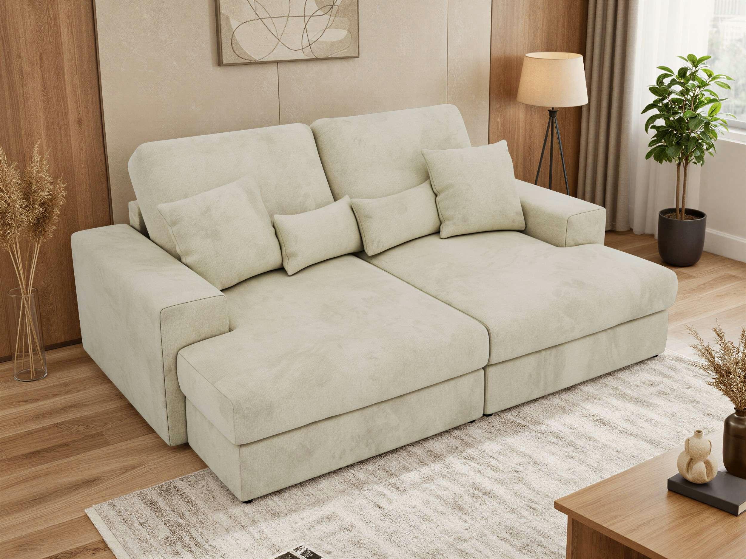 4-SITZER SOFA ANERA - Beige Velvet Textil MKS Möbel > Sofas & Couches > Sofas Beige