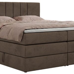 Wohnli Möbelsuche - BOXSPRINGBETT INERO KING 200/200 - Braun Velvet - Topper Visco - H3