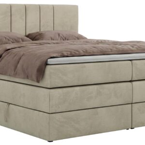 Wohnli Möbelsuche - BOXSPRINGBETT INERO KING 200/200 - Beige Velvet - Topper Visco - H4