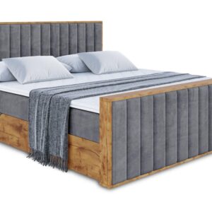 Wohnli Möbelsuche - BOXBETT mit Matratze H4 und Lattenrost - LOLLI4-Z - 120x200 - Dunkelgrau Casablanca
