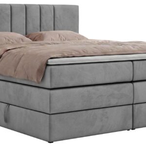 wohnli-moebel-suche-800001814155 Wohnli Möbelsuche - BOXSPRINGBETT INERO KING 200/200 - Hellgrau Velvet - Topper Visco - H3