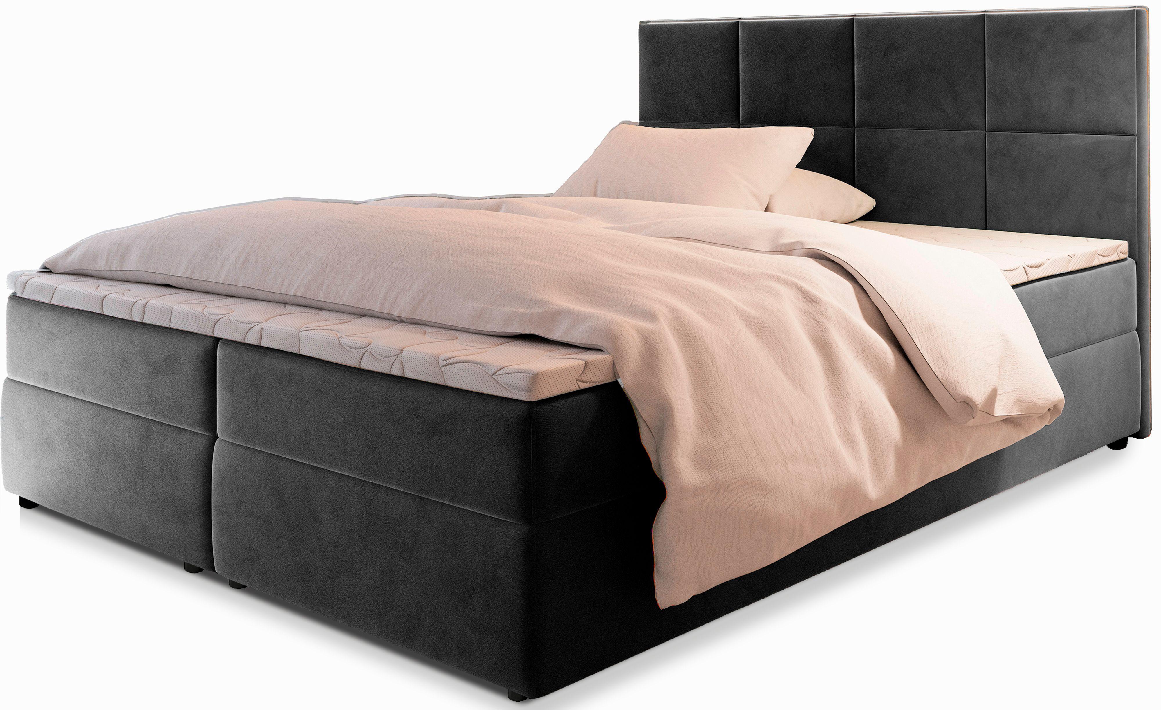 wohnli-moebel-suche-800001819102 Wohnli Möbelsuche - BOXBETT LENA 160x200 cm mit Matratze und Topper - Grau
