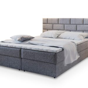 Wohnli Möbelsuche - BOXBETT KERLO 160x200 cm mit Matratze und Topper - Hellgrau