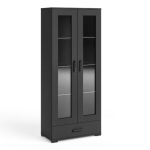 wohnli-moebel-suche-800001819255 Wohnli Möbelsuche - VITRINENSCHRANK ALBANO 186 x 80 cm Schwarz