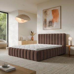 wohnli-moebel-suche-800001819315-1 POLSTERBETT TEBA 160x200 cm mit Bettkästen - Braun Holz MASSENO Möbel > Betten > Polsterbetten Braun