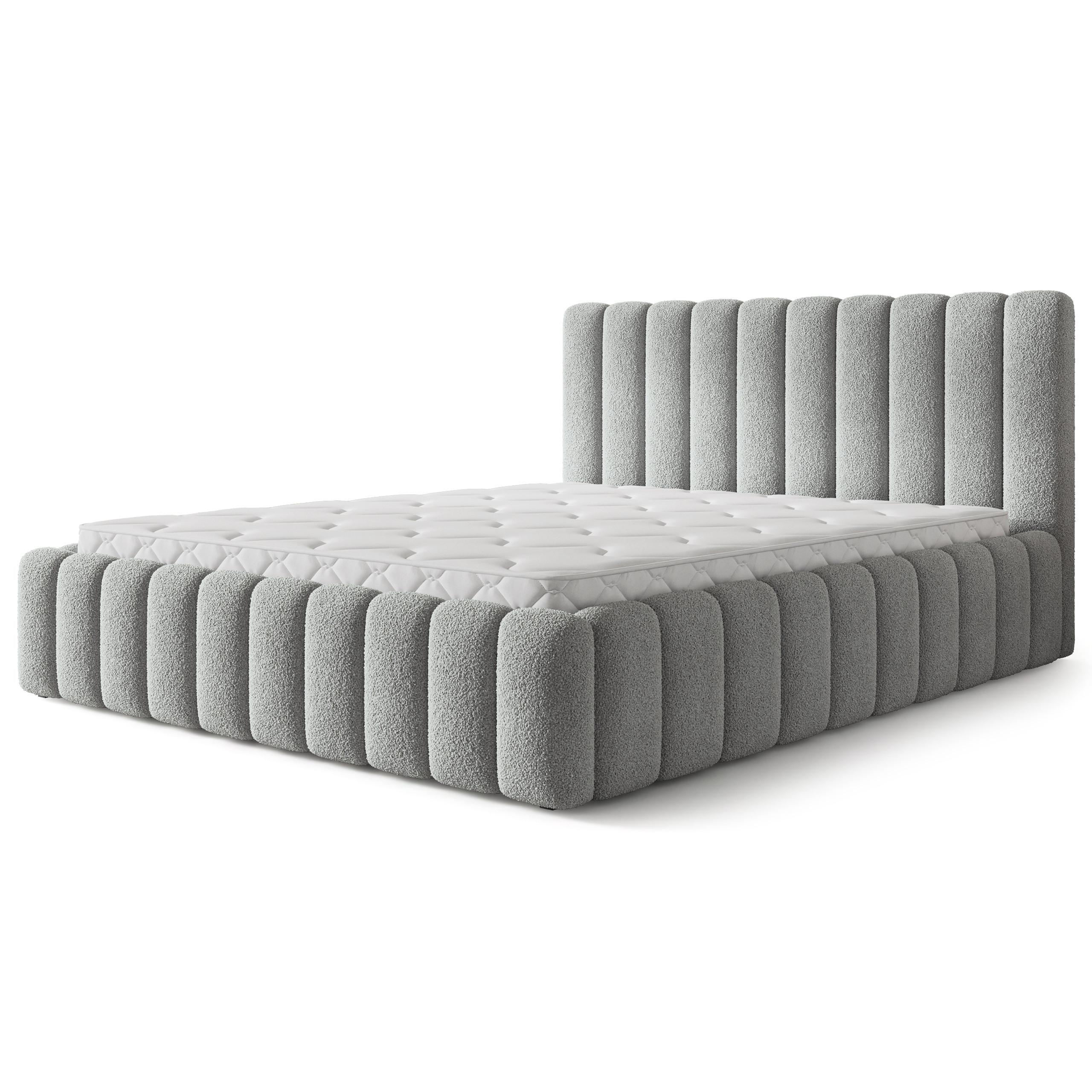 wohnli-moebel-suche-800001819336 Wohnli Möbelsuche - POLSTERBETT TEBA 160x200 cm mit Bettkästen - Hellgrau