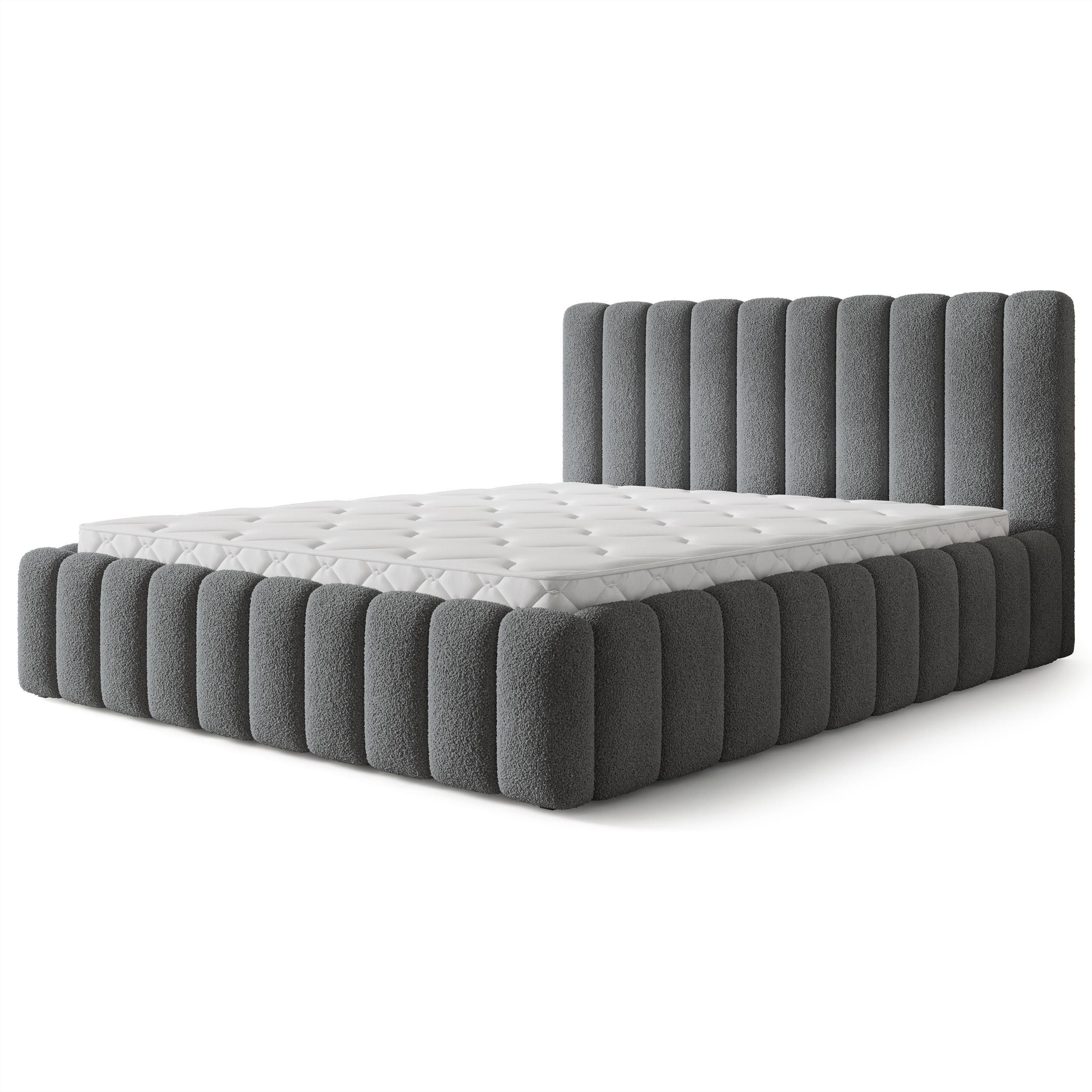 wohnli-moebel-suche-800001819352 Wohnli Möbelsuche - POLSTERBETT TEBA 160x200 cm mit Bettkästen - Grau