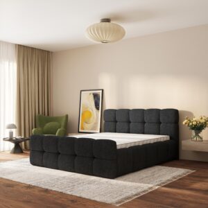 wohnli-moebel-suche-800001825110-1 POLSTERBETT ELIZJA 180x200 cm mit Bettkästen - Schwarz Holz MASSENO Möbel > Betten > Polsterbetten Schwarz