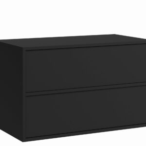wohnli-moebel-suche-800001826994 Wohnli Möbelsuche - WASCHBECKENUNTERSCHRANK Mali 2 Schubladen Schwarz Matt - 80 x 46 x 54 cm
