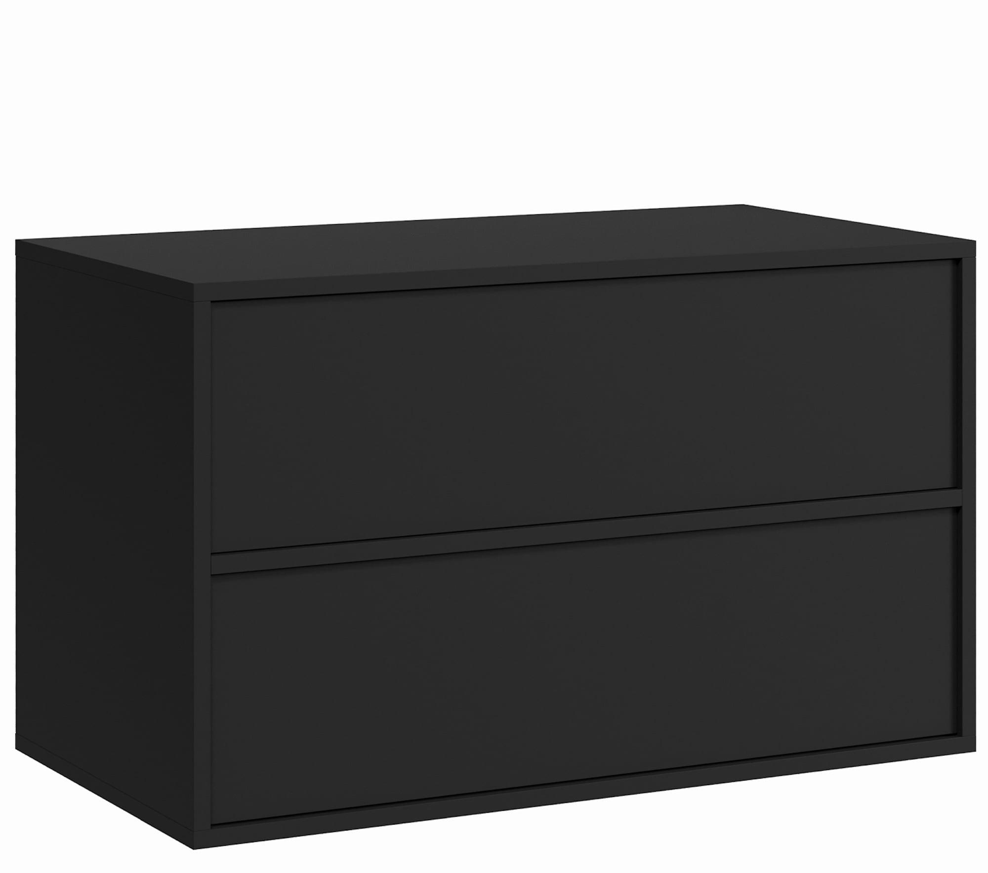 Wohnli Möbelsuche - WASCHBECKENUNTERSCHRANK Mali 2 Schubladen Schwarz Matt - 80 x 46 x 54 cm