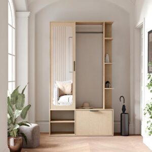 wohnli-moebel-suche-800001827117-1 GARDEROBE mit Spiegel ELIOR Holz Idohome Garderoben Braun
