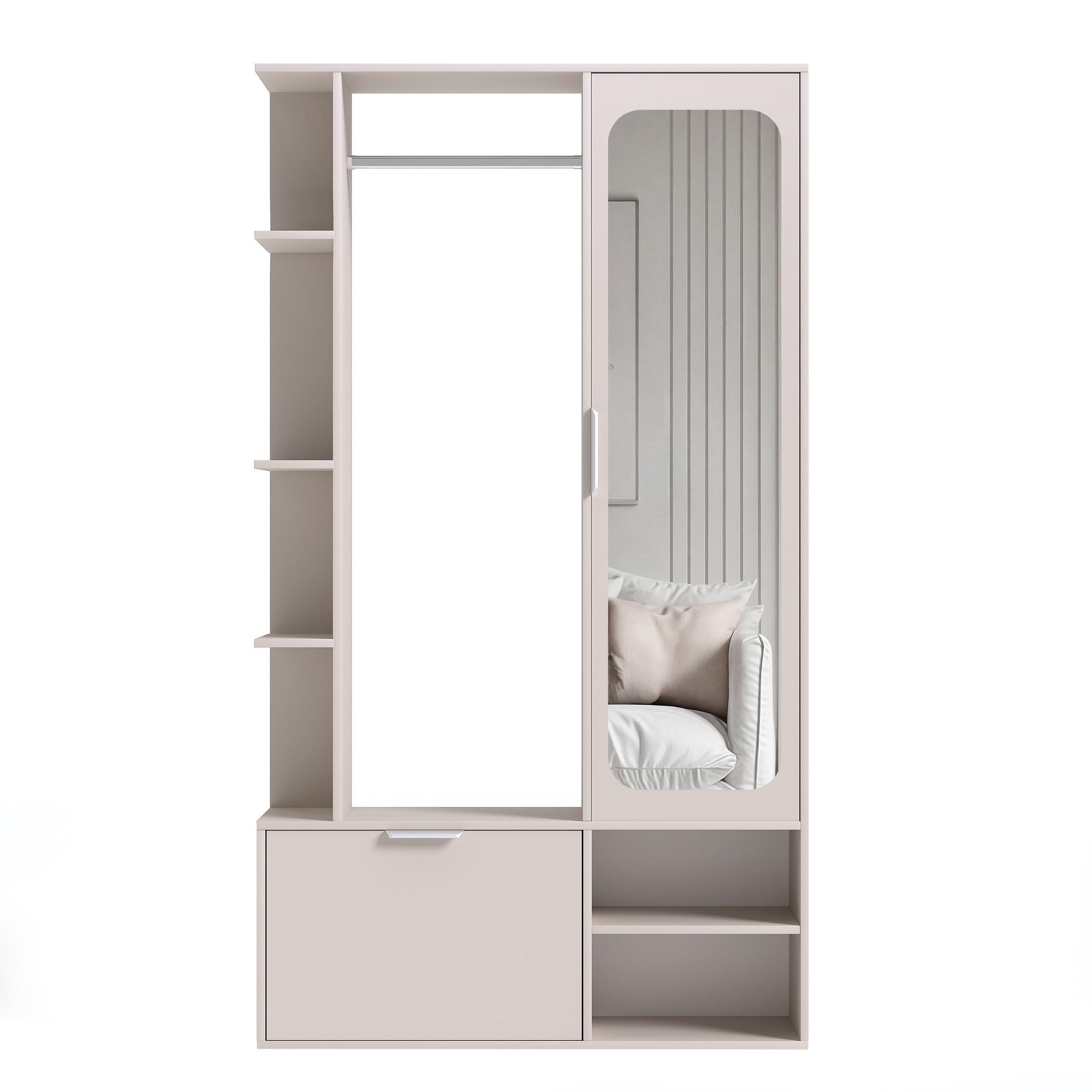 Wohnli Möbelsuche - GARDEROBE mit Spiegel ELIOR
