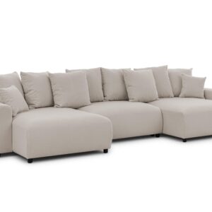 wohnli-moebel-suche-800001827578 Wohnli Möbelsuche - WOHNLANDSCHAFT Calma mit Schlaffunktion und Bettkasten im Bumpy-Design aus weichem Beige Webstoff