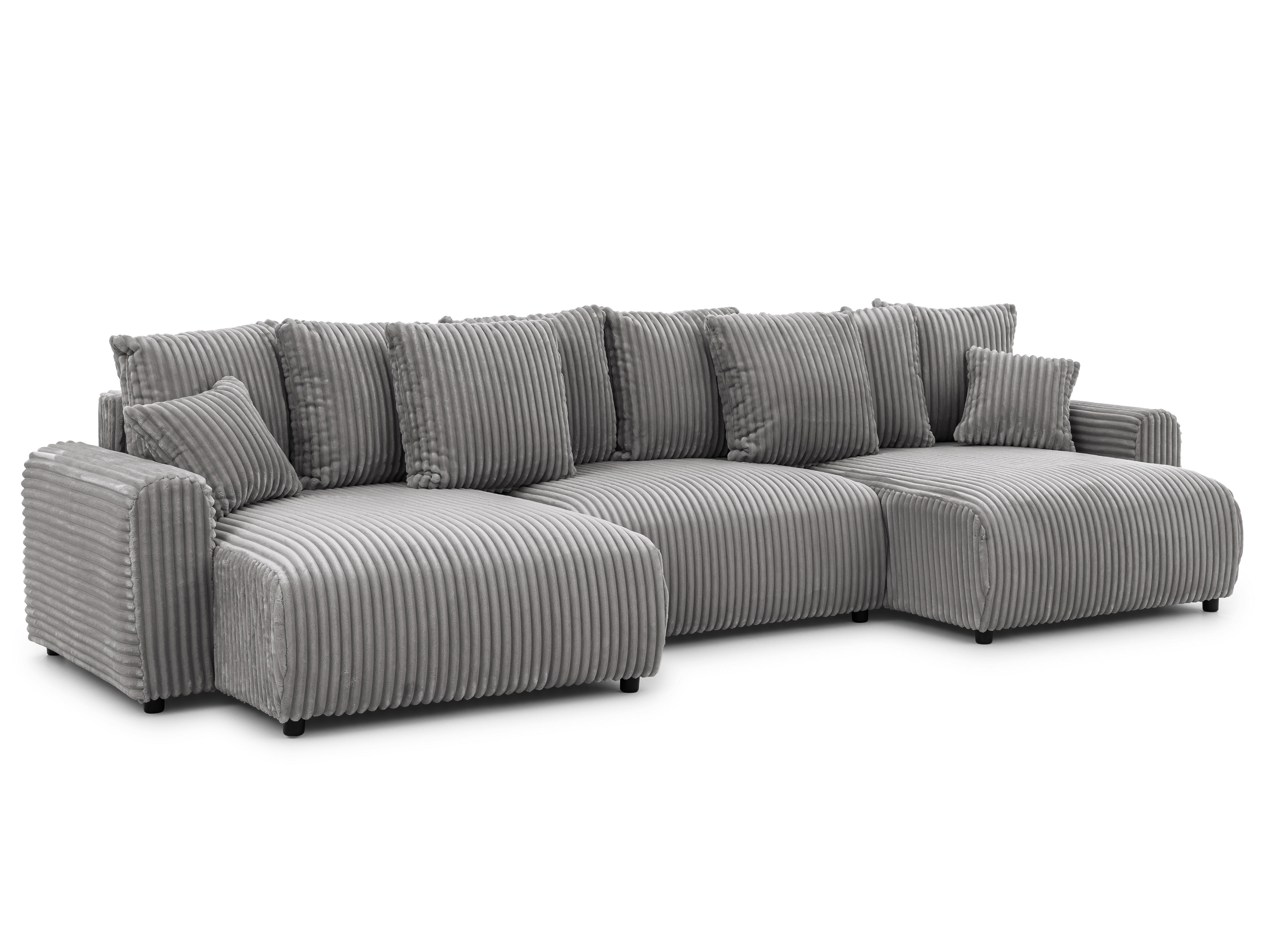 wohnli-moebel-suche-800001827689 Wohnli Möbelsuche - WOHNLANDSCHAFT Calma mit Schlaffunktion und Bettkasten im Bumpy-Design aus weichem Grau Plüschcord