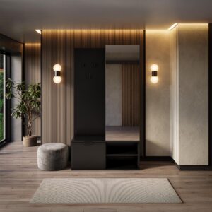 VITRINE Ondine Schwarz Holzwerkstoff Petits-meubles Möbel > Schränke > Vitrinen Schwarz