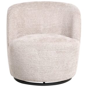 DREHSESSEL Chenillegewebe Beige Kuolpa Textil Beliani Möbel > Sessel > Polstersessel Beige