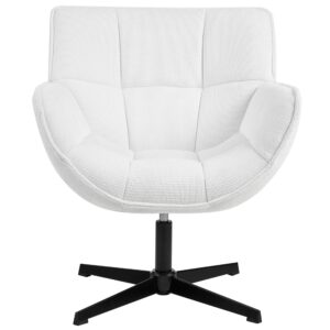 wohnli-moebel-suche-800001829958-1 DREHSESSEL Stoff Weiß Auma Textil Beliani Möbel > Sessel > Polstersessel Weiß