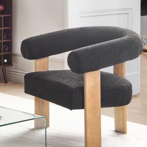 SESSEL Bouclé Schwarz/Hellbraun Ilbro Textil Beliani Möbel > Sessel > Polstersessel Schwarz
