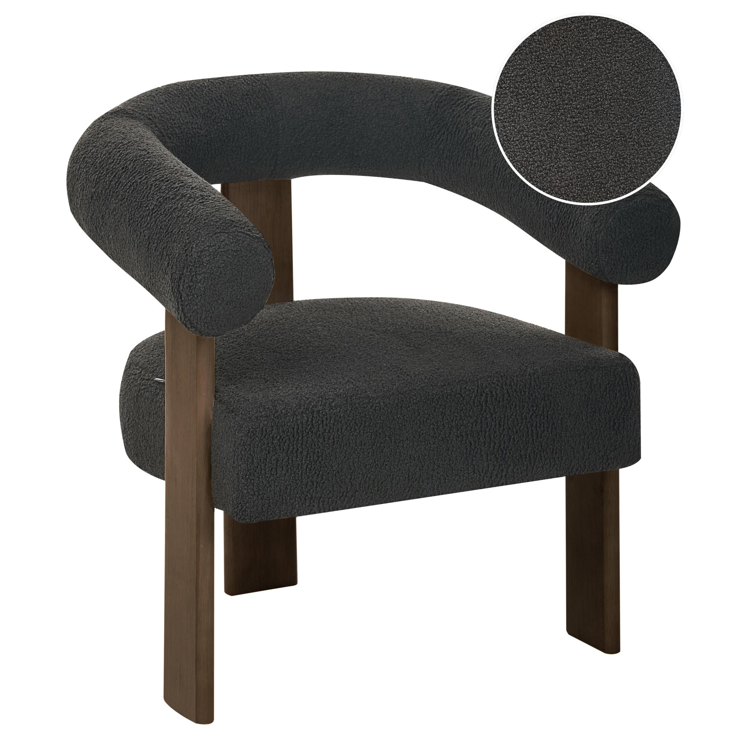 wohnli-moebel-suche-800001829992 Wohnli Möbelsuche - SESSEL Bouclé Schwarz/Dunkelbraun Ilbro