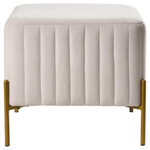 wohnli-moebel-suche-800001830008-1 HOCKER Samtstoff Cremeweiß Utah Textil Beliani Möbel > Sessel > Hocker Weiß