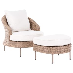 wohnli-moebel-suche-800001830026 Wohnli Möbelsuche - GARTENSESSEL mit Ottomane Polyrattan Braun Arcille