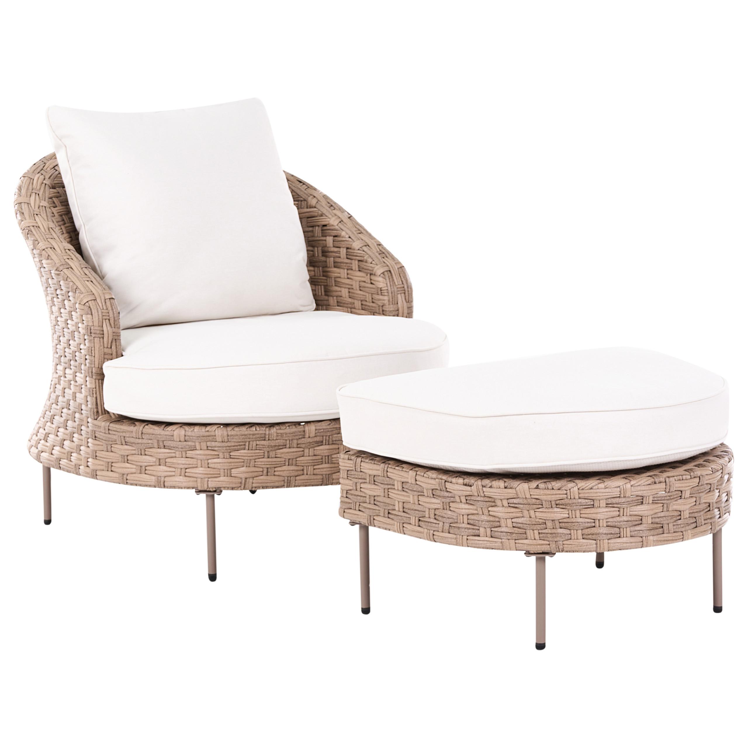 wohnli-moebel-suche-800001830026 Wohnli Möbelsuche - GARTENSESSEL mit Ottomane Polyrattan Braun Arcille