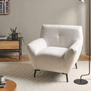 wohnli-moebel-suche-800001830080-1 SESSEL Stoff Cremeweiß Lakene Textil Beliani Möbel > Sessel > Polstersessel Weiß