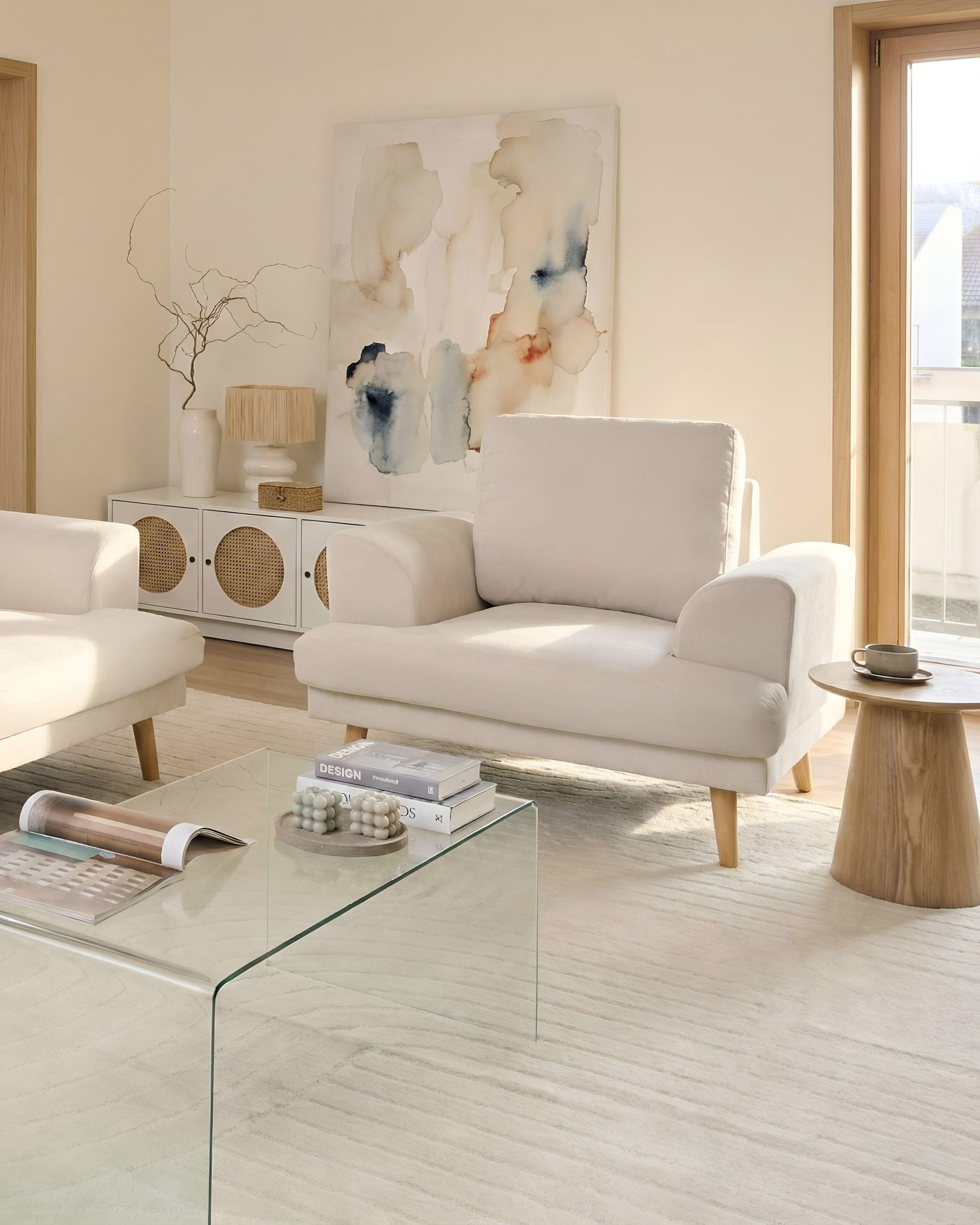 SESSEL Stoff Hellbeige Kildal Textil Beliani Möbel > Sessel > Polstersessel Beige