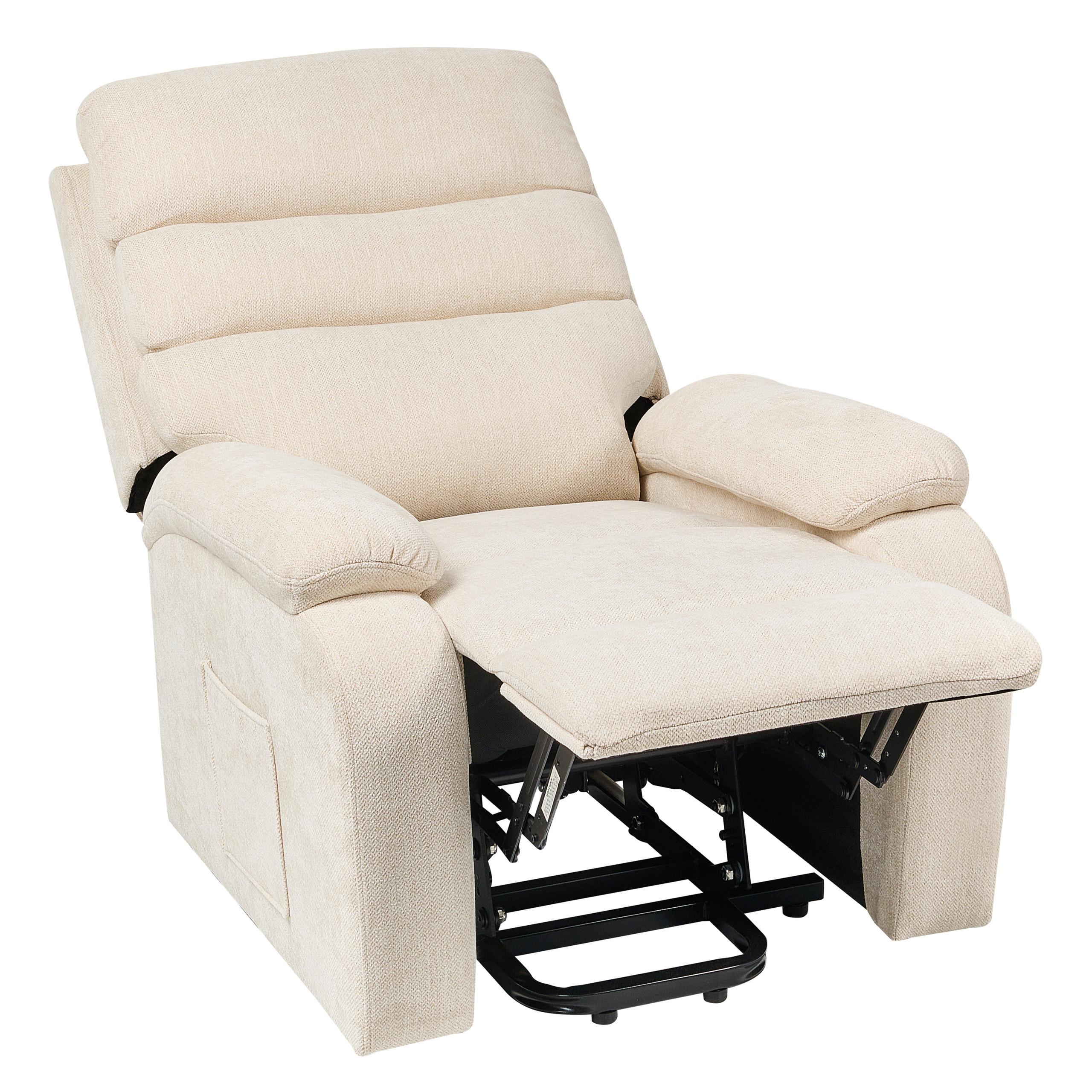 wohnli-moebel-suche-800001830114 Wohnli Möbelsuche - ELEKTRISCHER FERNSEHSESSEL mit Fußstütze Stoff Hellbeige Rise